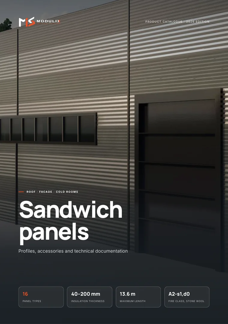 Cover: Technical catalogue: sandwich panels, profiles and accessories