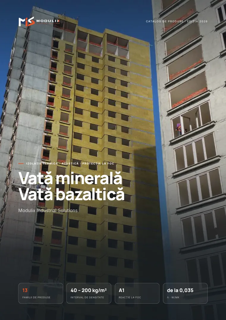 Coperta: Vată minerală bazaltică: izolație termică, acustică și la foc